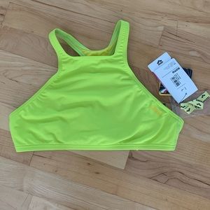 Arena NWT swim crop top green yellow L